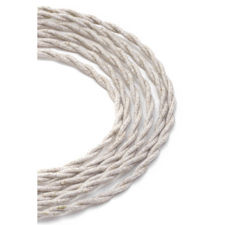 Twisted textile electric cable in linen for luminous suspension