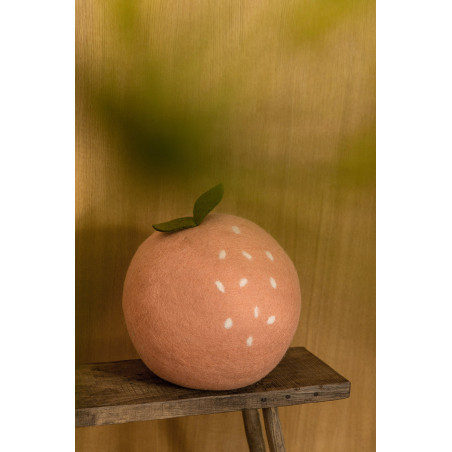 Felt peach pouffe: playful seating for children