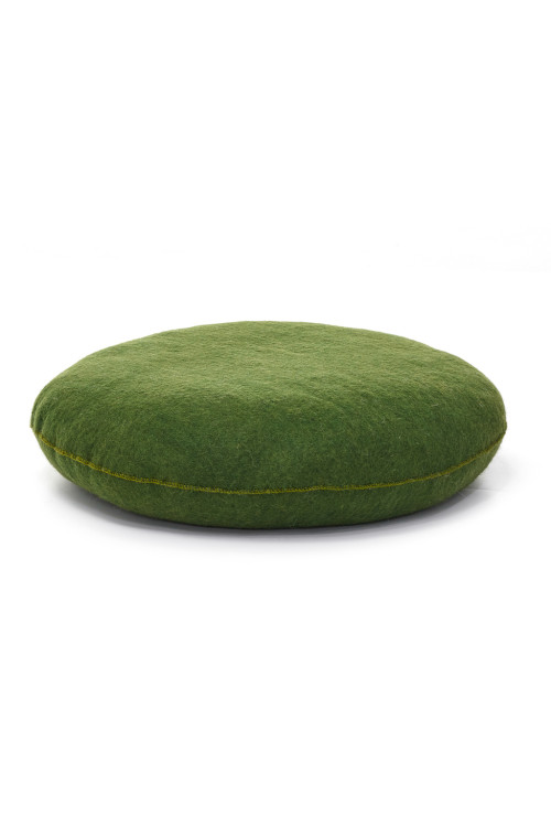 chakra coussin de sol olive en feutre et kapok