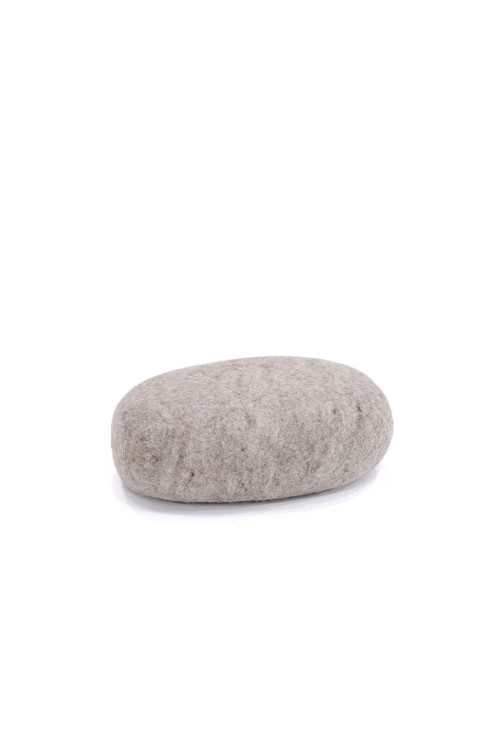 chakati oval : light stone felt and kapok pebble cushion