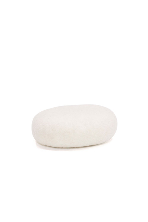 chakati oval : natural felt and kapok pebble cushion