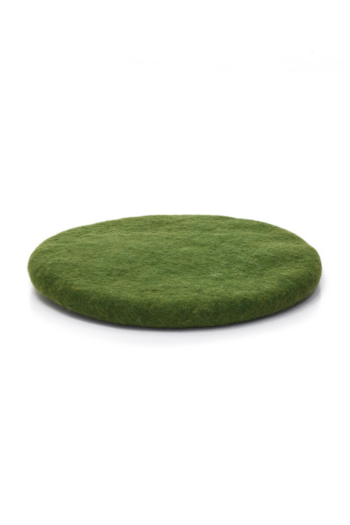 40 cm round chakati cushion olive  in felt