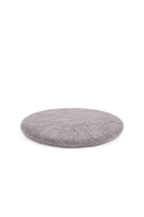 40 cm round chakati cushion light stone in felt