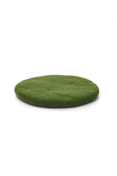 35 cm round chakati cushion olive in felt