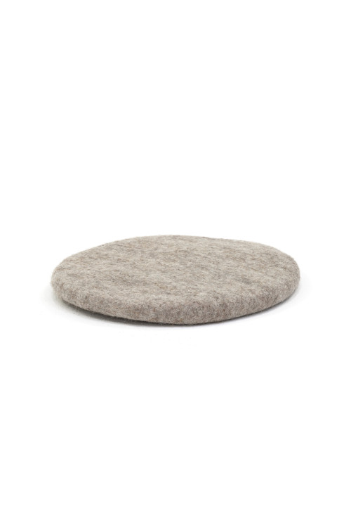 35 cm round chakati cushion light stone in felt