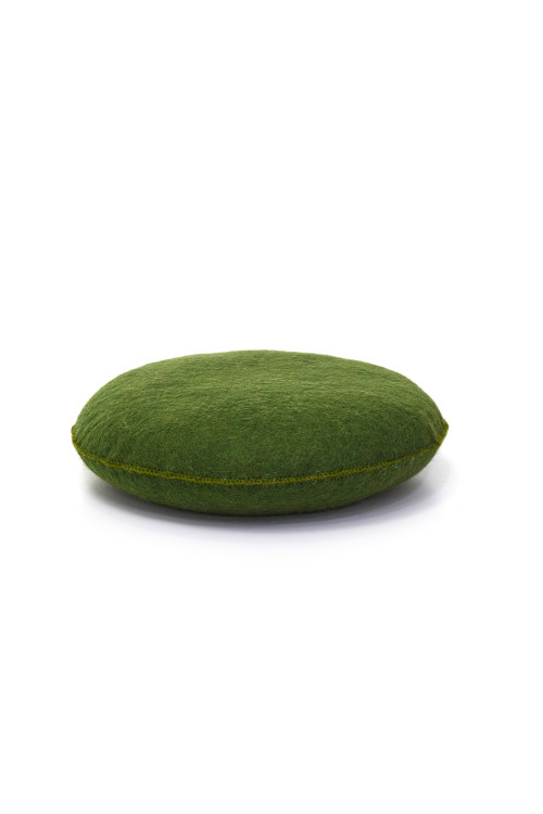 smarties olive  cushion in felt and kapok