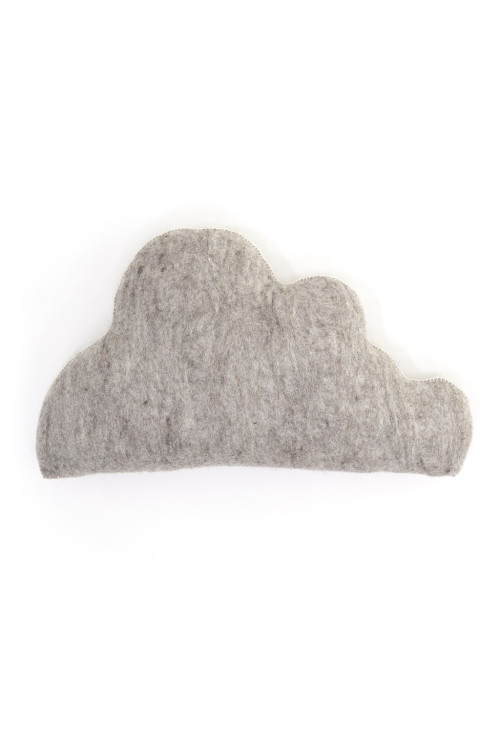 Light stone cloud cushion in felt and kapok