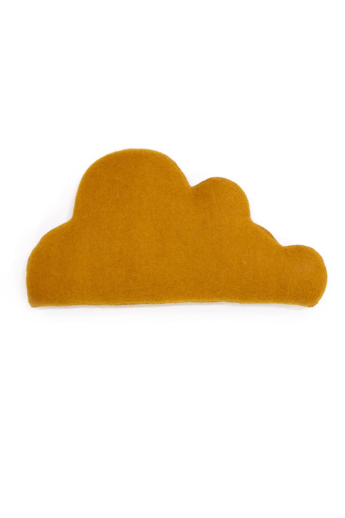 Gold cloud cushion in felt and kapok