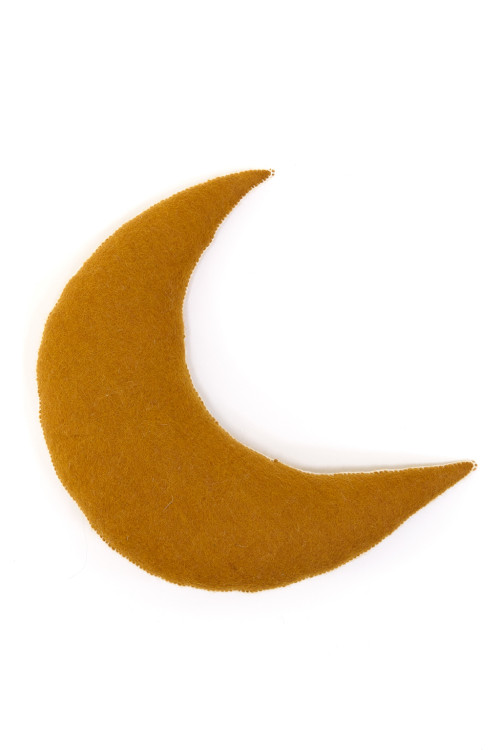 Gold felt moon cushion