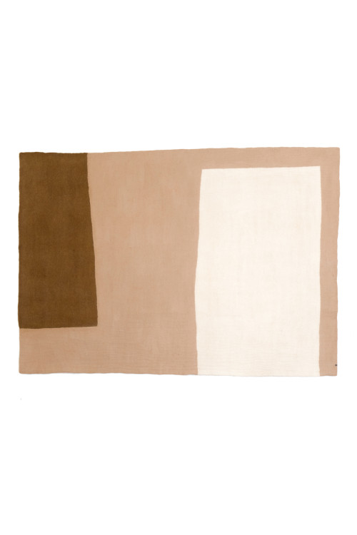 tapis color block nude en feutre