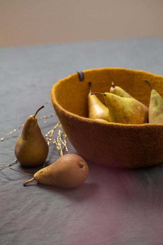 La corbeille en feutre de laine idéale pour mettre des fruits