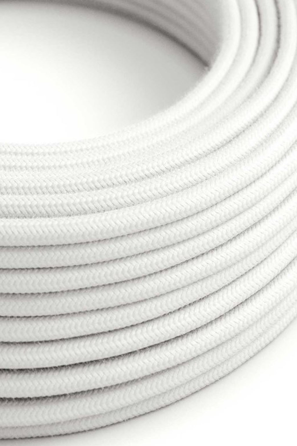 Câble électrique gainé coton blanc au mètre pour suspension
