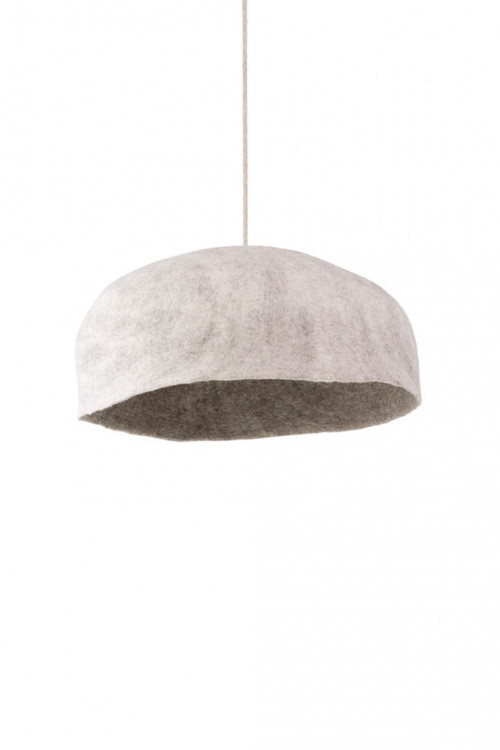 Yurt reversible lampshade XXL light stone natural in felt