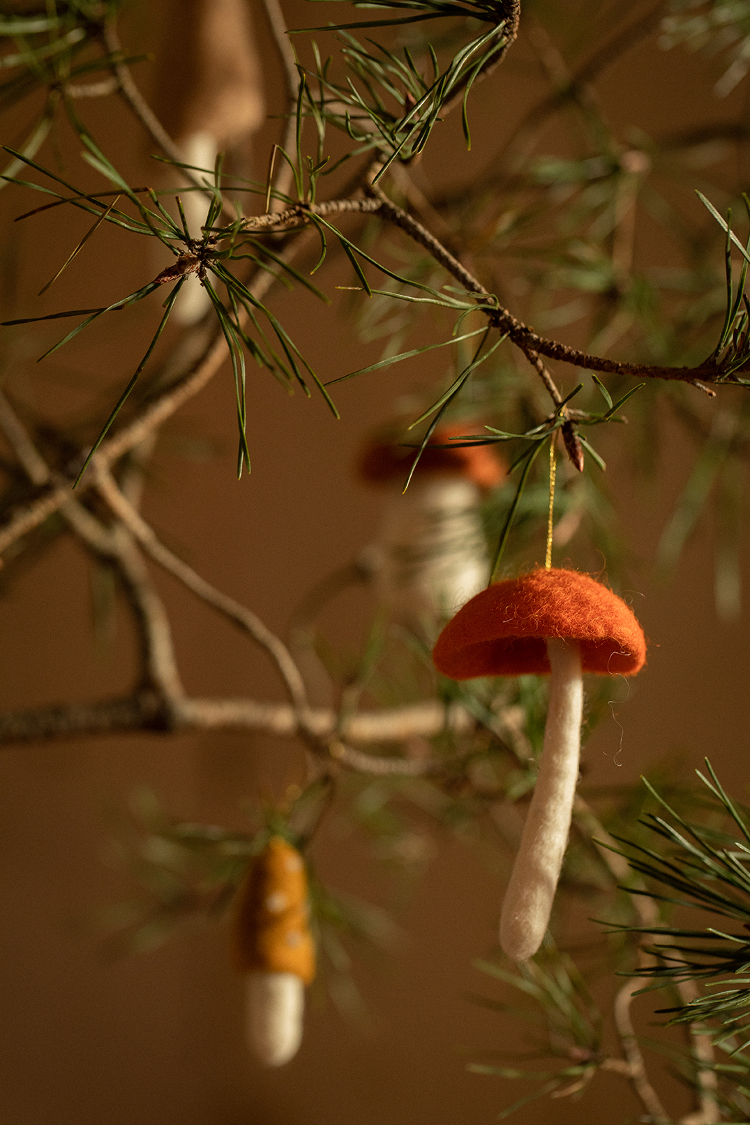 Décorations de Noël en forme de champignon à suspendre pour décorer le sapin de Noël