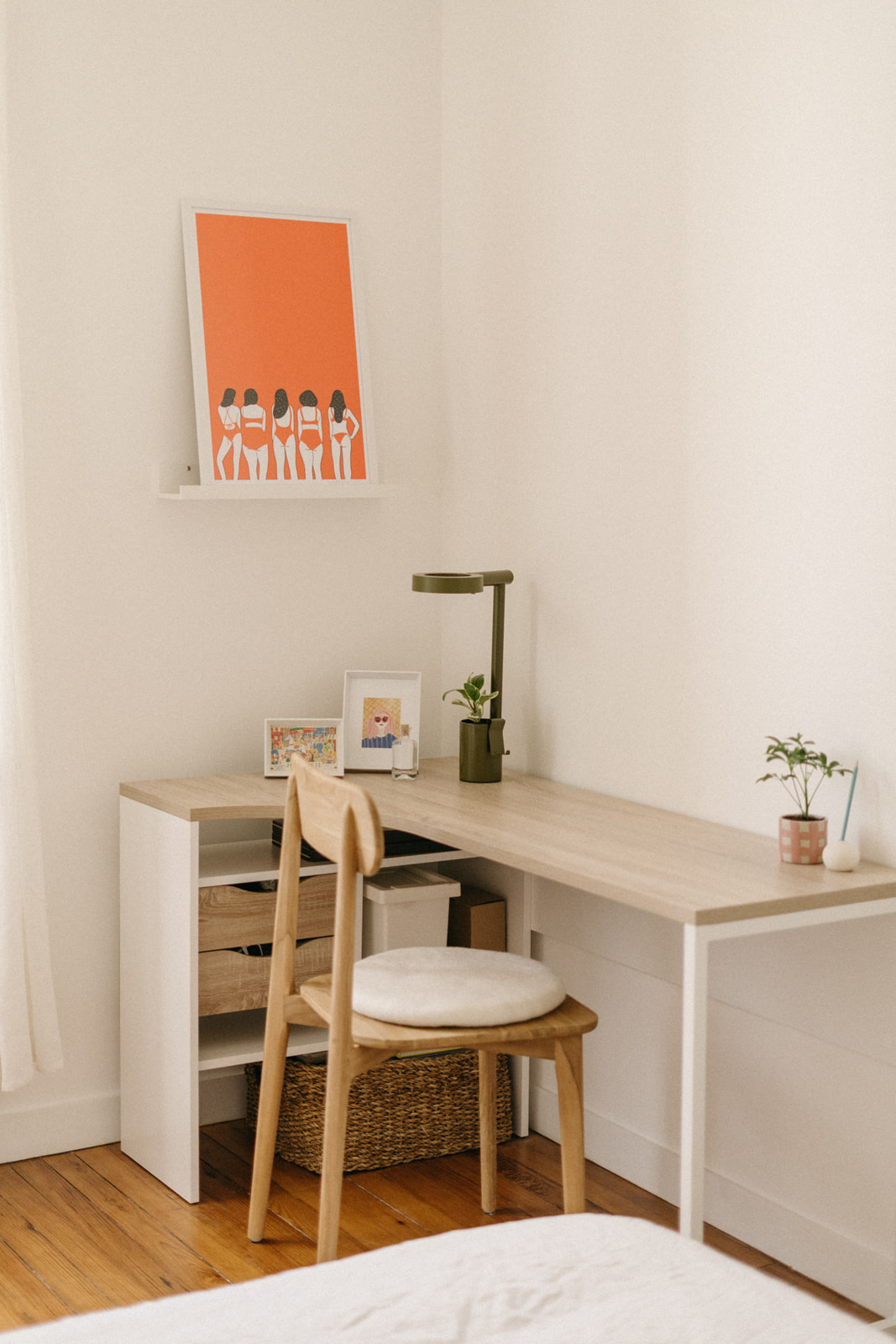 Galette de chaise blanche en feutre de laine